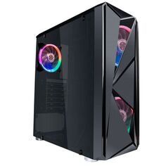 Корпус ATX 1STPLAYER FIREROSE F4 F4-3R1 черный, без БП, окно из закаленного стекла, 2*USB 2.0, USB 3.0, audio