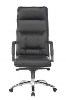 Кресло офисное Бюрократ T-9927SL руководителя, цвет черный, кожа, крестовина металл хром