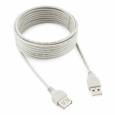 Кабель интерфейсный USB 2.0 удлинитель Cablexpert CC-USB2-AMAF-15-N AM/AF, медь, 4.5м, пакет