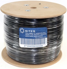 Кабель витая пара U/UTP 5e кат. 4 пары 5bites US5505-305CPE 24AWG(0.50 мм), медь, одножильный (solid), внешний, PE, чёрный, уп/305м