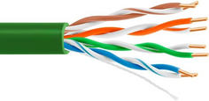 Кабель витая пара U/UTP 5e кат. 4 пары 5bites US5505-100A-GR UTP / SOLID / 24AWG / CCA / PVC / GREEN / 100M