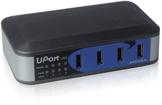 Разветвитель USB 2.0 MOXA UPort 204 4-портовый USB-хаб в пластиковом корпусе (в комплекте: устройство, адаптер питания, краткое руководство пользовате