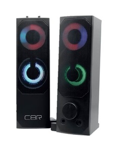 Акустическая система 2.0 CBR CMS 514L black, питание USB, 2х3 Вт (6 Вт RMS), пластик, RGB-подсветка, конструкция-транформер, 3.5 мм лин. стереовход, р