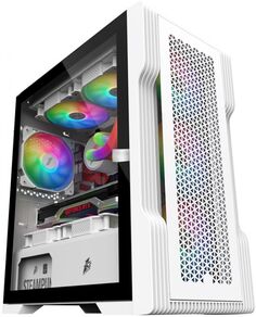 Корпус mATX 1STPLAYER T3 белый, без БП, боковая панель из закаленного стекла, USB 3.0, 2*USB 2.0, audio