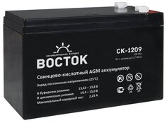 Батарея ВОСТОК СК 1209 аккумуляторная, 12В, 9Ач, 151/65/100 Vostok