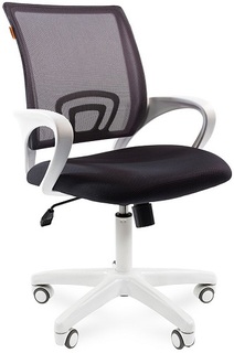 Кресло офисное Chairman 696 7017608 белый пластик, серое (TW-12/TW-04/N), ткань/сетчатый акрил, до 120 кг