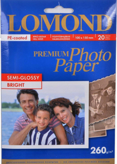 Бумага Lomond 1103302 10х15 Полуглянцевая фотобумага, 260 г/м2, 20 листов