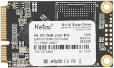 Накопитель SSD mSATA Netac NT01N5M-256G-M3X N5M 256GB SATA 6Gb/s 3D NAND TLC 540/490MB/s 140TBW Retail