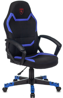 Кресло игровое Бюрократ ZOMBIE 10 BLUE черный/синий текстиль/эко.кожа крестовина пластик