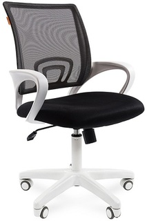 Кресло офисное Chairman 696 7014835 белый пластик, черное (TW-11/TW-01), ткань/сетчатый акрил, до 120 кг