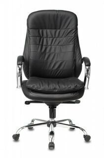 Кресло офисное Бюрократ T-9950 руководителя, цвет черный, кожа, крестовина металл хром