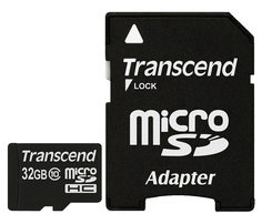 Карта памяти MicroSDHC 32GB Transcend TS32GUSDHC10 class 10