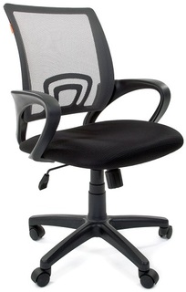 Кресло офисное Chairman 696 7004042 черный пластик, серое (TW-04), ткань/сетчатый акрил, до 120 кг