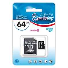 Карта памяти 64GB SmartBuy SB64GBSDCL10-01 MicroSDXC Class 10 (SD адаптер)