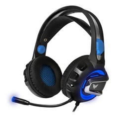 Гарнитура проводная Crown CMGH-3101 CM000003083 black/blue, Virtual sound 7.1, USB, 20Гц-20000Гц, 3.2м, с подсветкой и вибрацией, рег. громкости, микр