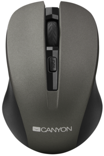 Мышь Wireless Canyon MW-1 CNE-CMSW1G серый, DPI 800/1000/1200 DPI, 3 кнопки и колесо прокрутки, прорезиненное покрытие