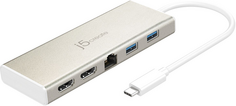 Адаптер j5create JCD381 USB Type-C Dual HDMI Mini Dock-Ethernet/ USB 3.1 HUB / PD2.0