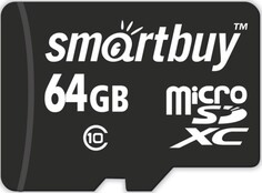 Карта памяти MicroSDXC 64GB SmartBuy SB64GBSDCL10-01LE Class 10 + SD адаптер
