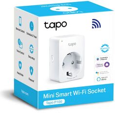Розетка TP-LINK Tapo P100(2-pack) умная, мини, WiFi, BT, 10А, белая, 2 шт