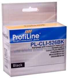 Картридж струйный ProfiLine PL-CLI-526BK-Bk Картридж PL-CLI-526BK с чипом для принтеров Canon Pixma IP4850/MG5150/MG5250/MG6150/MG8150 Black водн Prof