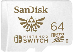 Карта памяти 64GB SanDisk SDSQXAT-064G-GNCZN Nintendo Cobranded microSDXC SQXAT, V30, U3, C10, A1, UHS-1, 100MB/s R, 60MB/s W, 4x6, Lifetime Limited