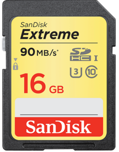 Карта памяти SDHC 16GB SanDisk SDSDXNE-016G-GNCIN Extreme 90MB/s CL10 UHS-I U3
