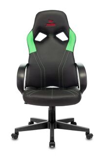 Кресло игровое Бюрократ ZOMBIE RUNNER GREEN цвет черный/зеленый, искусственная кожа, крестовина пластик