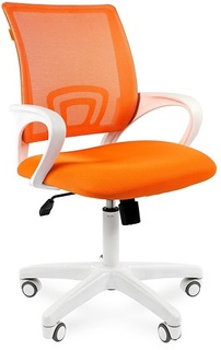 Кресло офисное Chairman 696 7014838 белый пластик, оранжевое (TW-16/TW-66), ткань/сетчатый акрил, до 120 кг