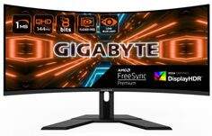 Монитор 34" GIGABYTE G34WQC A VA, 3440x1440, HDMI+HDMI+DP+DP, 1ms, 178°/178°, 350 cd/m, 12M:1, 3000: