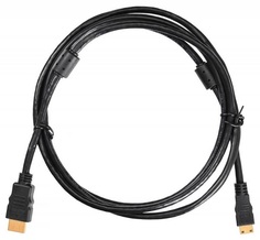 Кабель интерфейсный Buro MINIHDMI-1.8M HDMI (m) - Mini HDMI (m) , ver 1.4, 1.8м, GOLD, ф/фильтр, черный (817231)