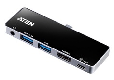 Док-станция Aten UH3238-AT 5 портов:USB 3.2 Gen 1 (2x тип A+тип C)+HDMl+3.5mm jack, ~, питание от шины, ~, (одиночн.подкл.макс.разр.3840x2160 60 Hz пр