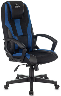 Кресло игровое Бюрократ ZOMBIE 9 BLUE черный/синий текстиль/эко.кожа крестовина пластик