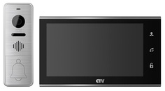 Комплект CTV CTV-DP4705AHD панель CTV-D400FHD, монитор CTV-M4705AHD Full HD, с экраном 7", Hands free, детектор движения, панель из стекла с сенсорным