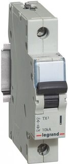 Автоматический выключатель Legrand 403866 TX³ 6000 - 10 кА - тип характеристики B, 1П, 230/400 В~, 63 А, 1 модуль