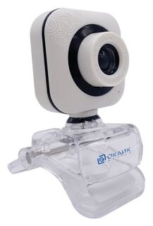Веб-камера Oklick OK-C8812 1455922 белая, 0.3Mpix, 640x480, USB 2.0, с микрофоном