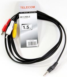 Кабель Telecom TAV4545-1.5M 3.5 Jack (M) - 3 RCA (M), 1.5m