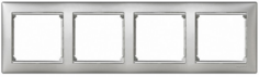 Рамка Legrand 770354 Valena CLASSIC - 4 поста, алюминий/серебряный штрих