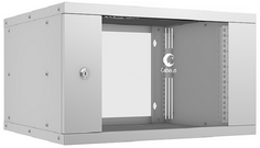 Шкаф настенный 19", 6U Cabeus WSC-05D-6U55/45 серия LIGHT разборный, дверь стекло, цвет серый