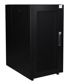 Шкаф напольный 19", 20U Datarex DR-721001 телекоммуникационный 600х600, передняя дверь перфорация, задняя стенка перфорированная, черный