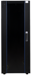 Шкаф напольный 19", 32U Datarex DR-700301 телекоммуникационный 600х600, передняя дверь стекло, задняя стенка сплошная, металл, черный