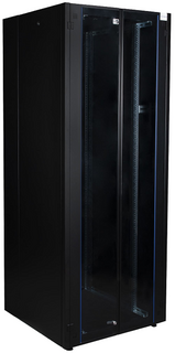 Шкаф напольный 19", 42U Datarex DR-738521 телекоммуникационный 800х800, двойная передняя дверь стекло, двойная задняя металлическая дверь, черный