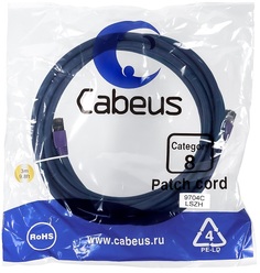 Кабель патч-корд SSTP 8 кат. 3м Cabeus PC-SSTP-RJ45-Cat.8-3m-LSZH 2xRJ45/8p8c, экранированный, синий, LSZH