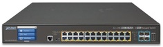 Коммутатор PoE Planet GS-5220-24UPL4XVR L2+ 24-Port 10/100/1000T Ultra PoE + 4-Port 10G SFP+ Managed Switch with LCD Touch Screen and Redundant Power