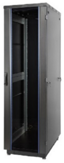 Шкаф напольный 19", 33U Eurolan 60F-33-68-31BL Racknet 600х800, передняя дверь стеклянная, задняя металич.