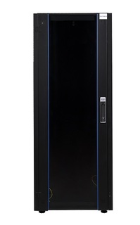 Шкаф напольный 19", 47U Datarex DR-700601 телекоммуникационный 600х600, передняя дверь стекло, задняя стенка сплошная, металл, черный