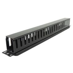 Кабельный организатор BNH B800.2-1U-CPP 19", 1U, горизонтальный, с крышкой, для шкафов, цвет: чёрный, (с пластиковыми пальцами)