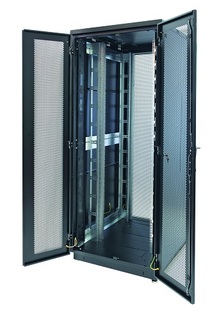 Шкаф напольный 19", 42U Eurolan 60F-42-8A-35BL Racknet S3000 800 × 1000, передняя дверь перфорированная двустворчатая, задняя дверь перфорированная дв