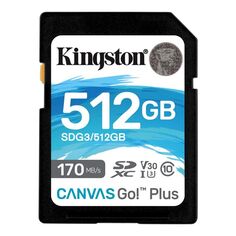 Карта памяти SDXC 512GB Kingston SDG3/512GB UHS-I Class U3 V30, чтение: 170Мб/с, запись: 90Мб/с