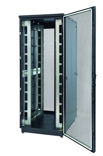 Шкаф напольный 19", 47U Eurolan 60F-47-8A-34BL Racknet S3000 800 × 1000, передняя дверь перфорированная одностворчатая, задняя дверь перфорированная д