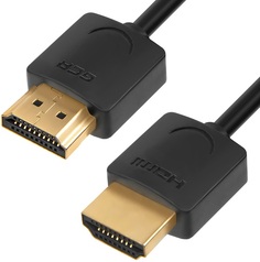 Кабель интерфейсный HDMI-HDMI GCR GCR-51597 3.0m HDMI 2.0, черный Slim, OD3.8mm, HDR 4:2:2, Ultra HD, 4K 60 fps 60Hz, 3D, AUDIO, 18.0 Гбит/с, 32/32 AW